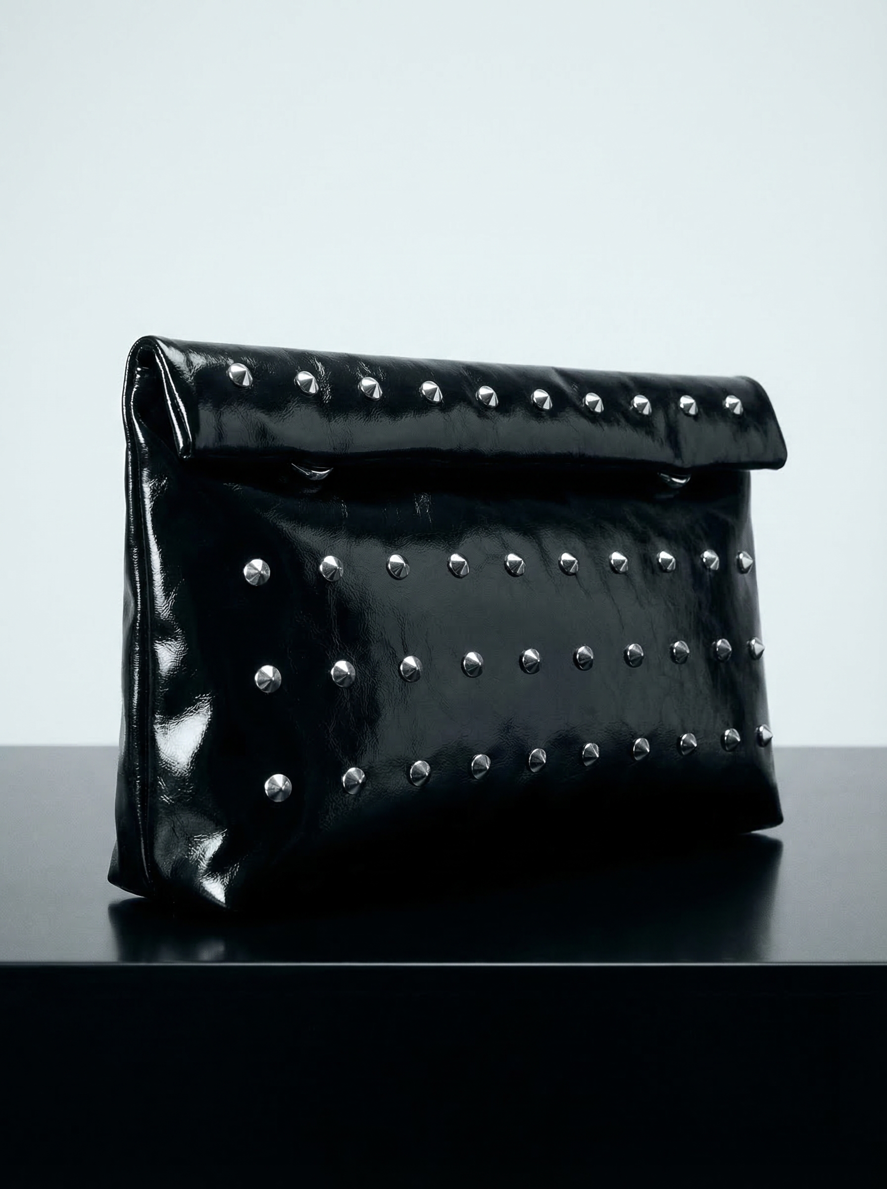Black Studded Clutch — 1